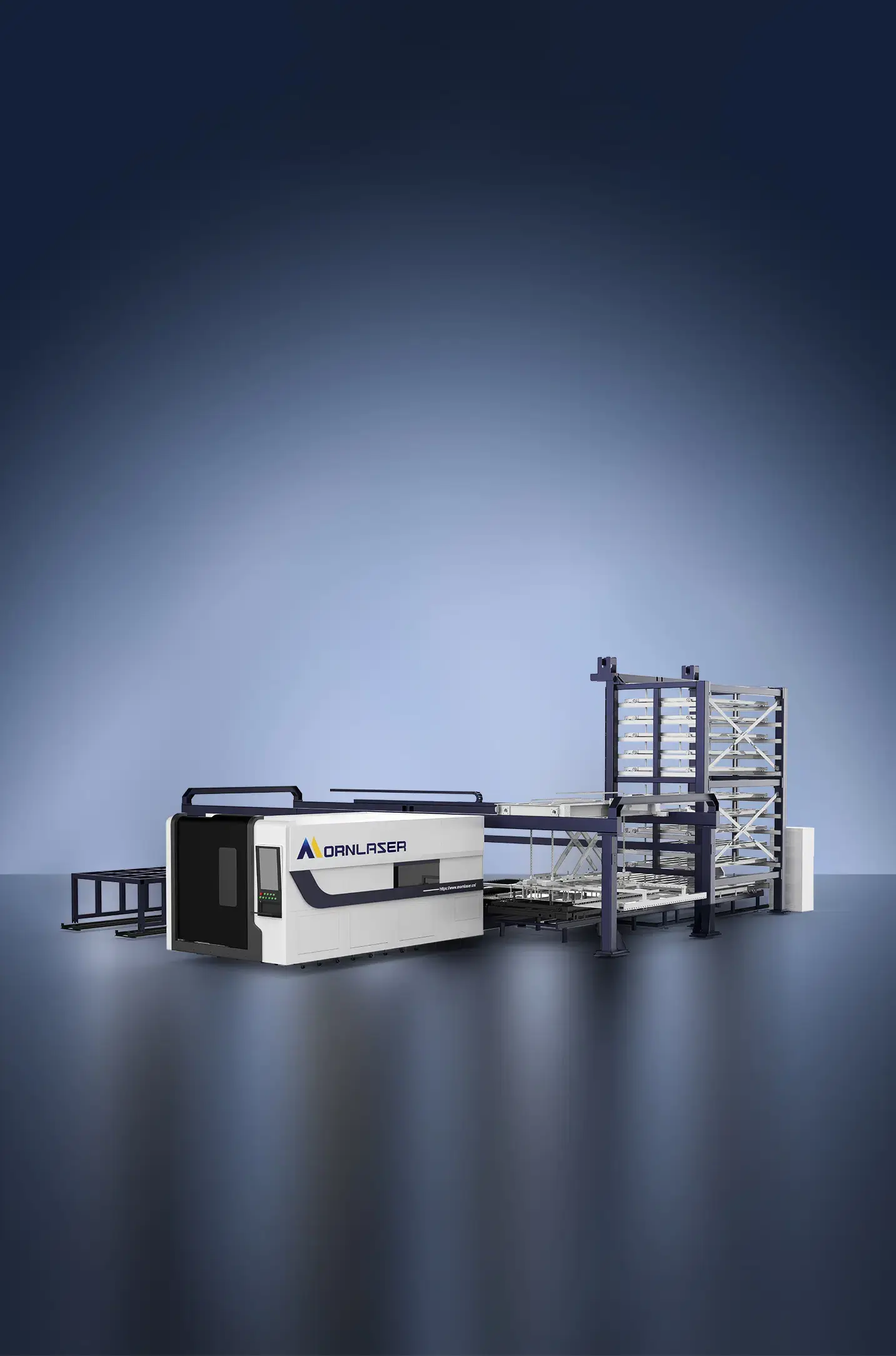 Lini produksi pemotongan laser dengan pemuatan & pembongkaran otomatis penuh