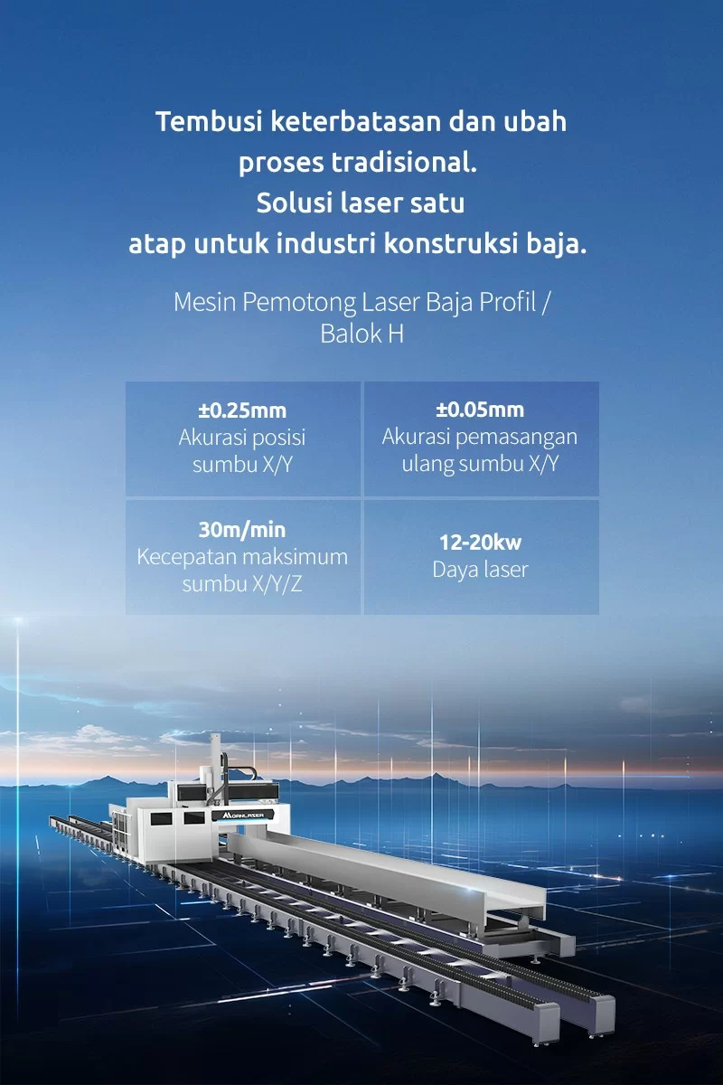 Mesin Pemotong Laser Baja Profil / Balok H