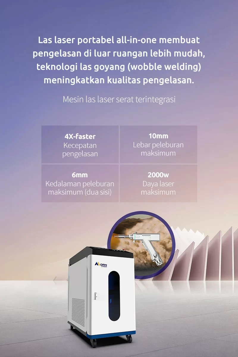 Mesin las laser serat terintegrasi