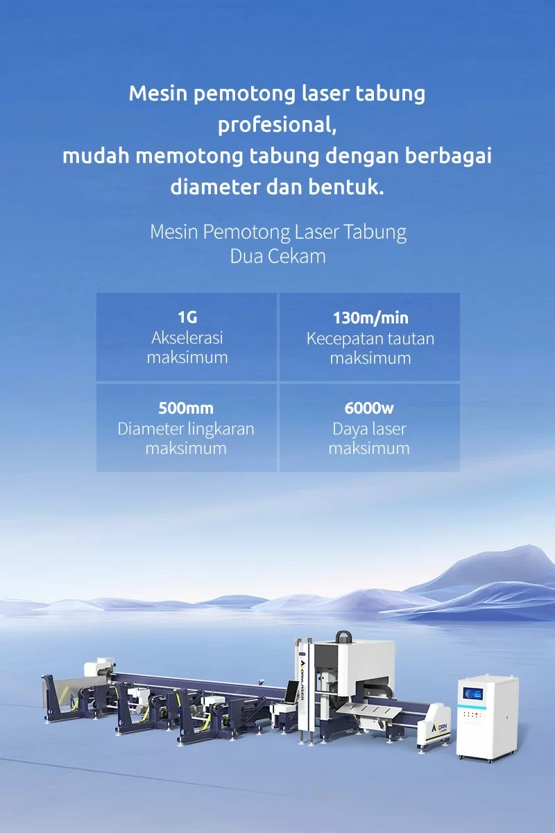 Mesin Pemotong Laser Tabung Dua Cekam